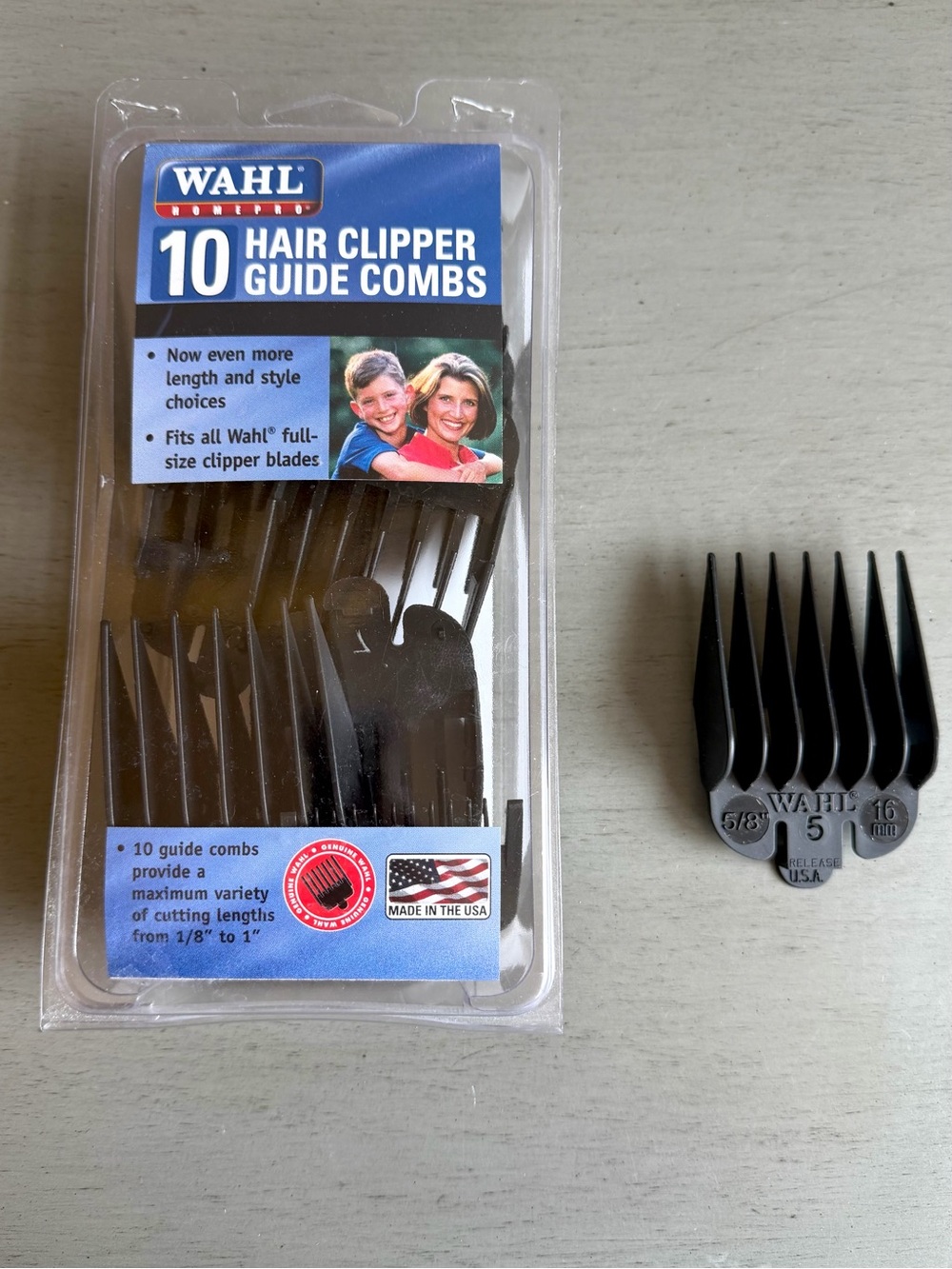 Wahl Hair Clipper Guide Comb Set of 10- 1/8" to 1" Model 3173-500 DIY, At Home